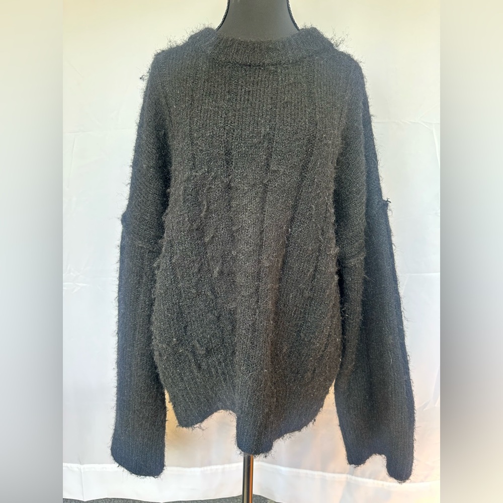 Topshop Black Fuzzy Sweater
